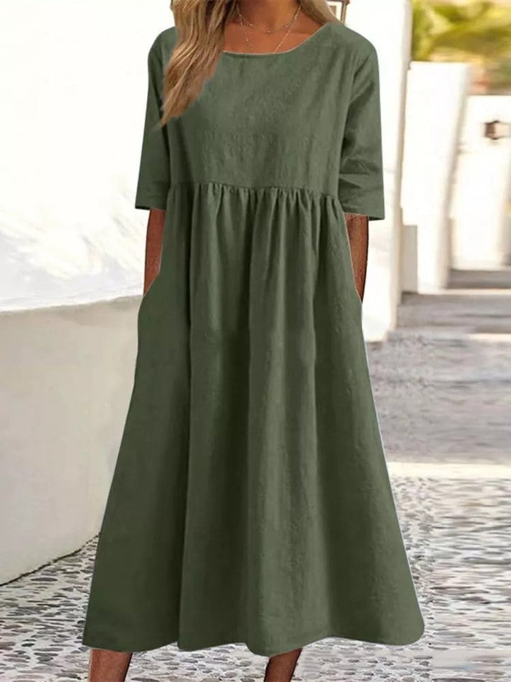 Cindy™ Midi Dress with Half-Length Sleeves