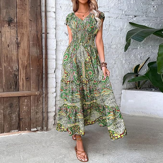 Willow - Paisley Style V-Neck Dress