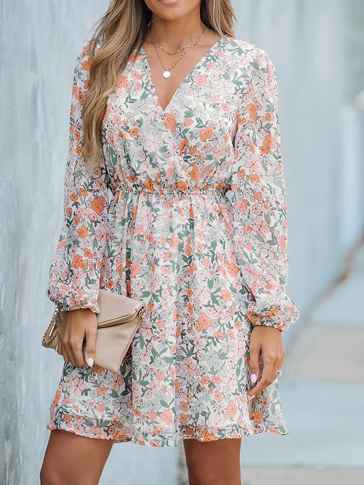 Victoria™ Floral Long Sleeve Mini Dress