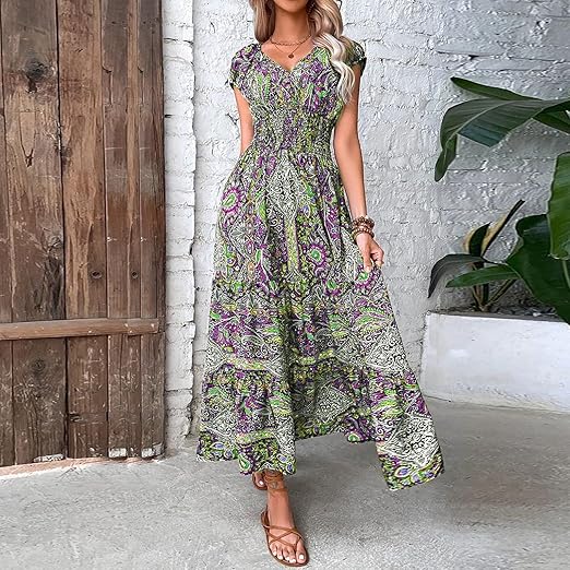 Willow - Paisley Style V-Neck Dress