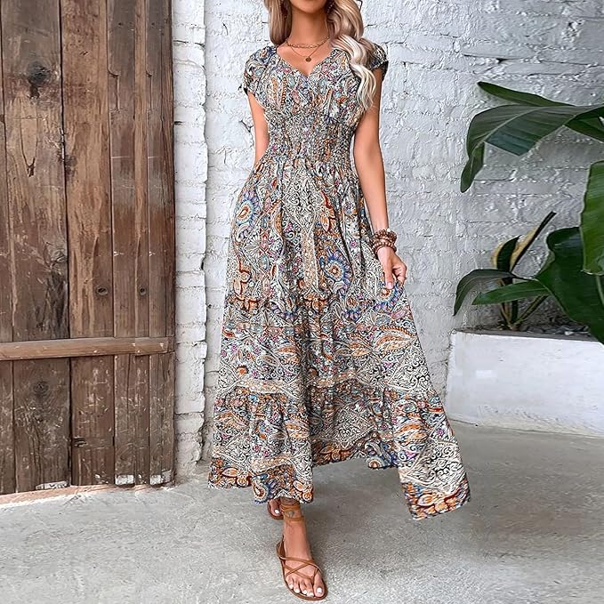 Willow - Paisley Style V-Neck Dress